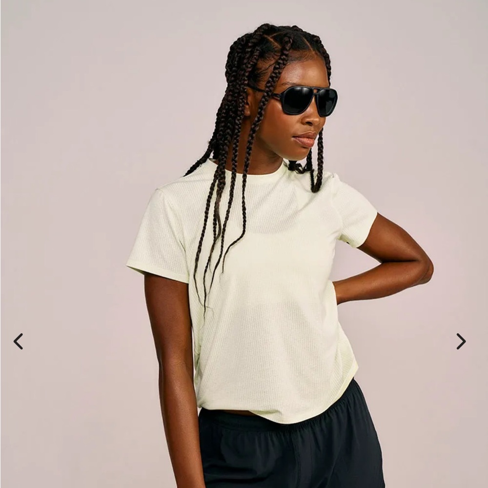 Outdoor Voices Light Yellow Short Sleeve Tee